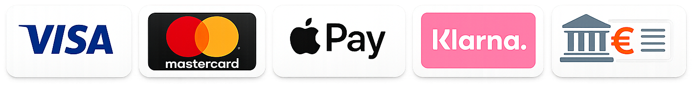 Payment methods at GreekShop: Visa, Mastercard, Apple Pay, Klarna and bank transfer