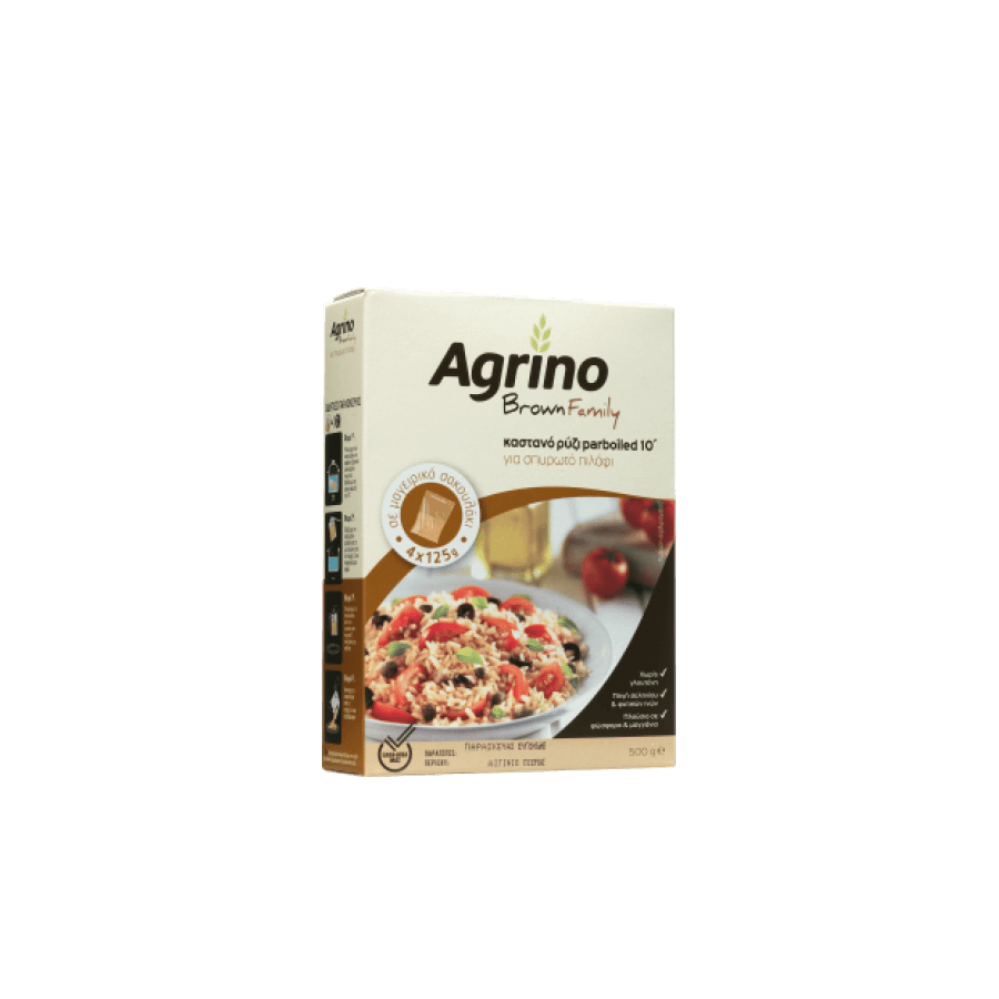 Griechischer Vollkorn-Langkornreis im Kochbeutel – Agrino 4 × 125 g