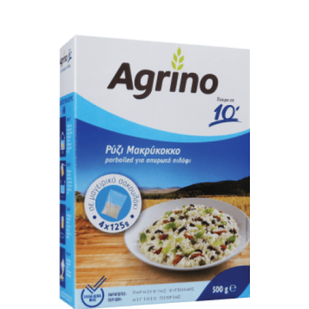 Griechischer Parboiled-Langkornreis im Kochbeutel – Agrino 4 × 125 g