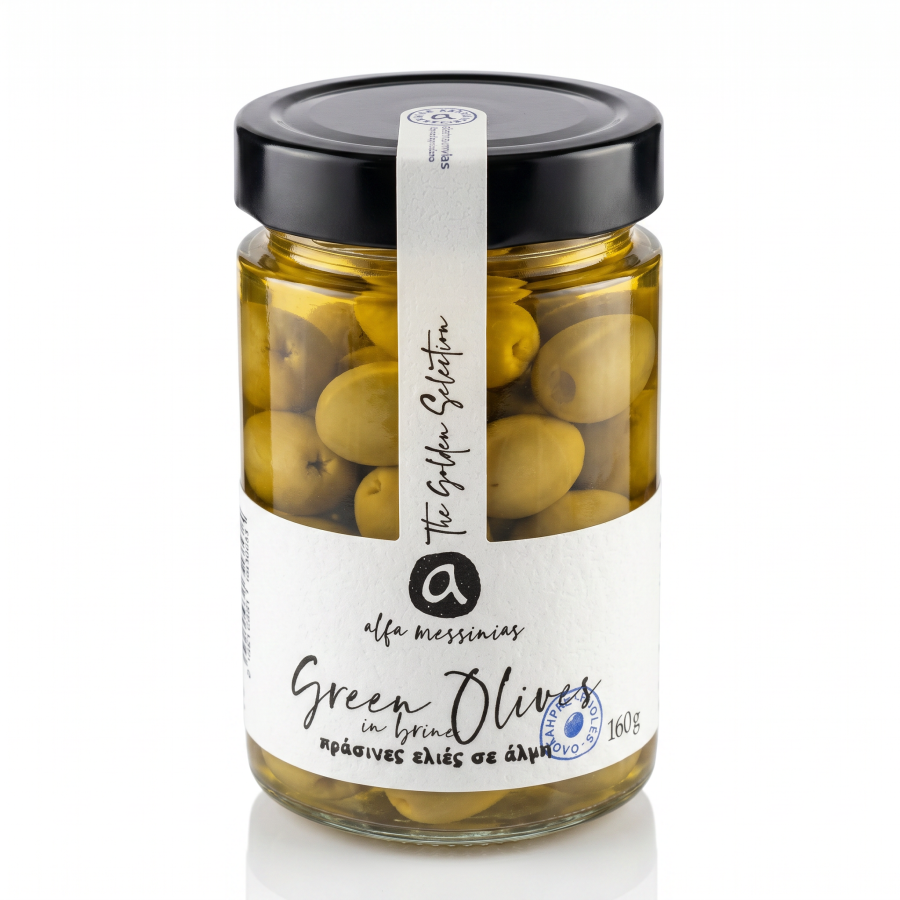 Grüne Halkidiki-Oliven Mammouth – Alfa Messinias 160 g