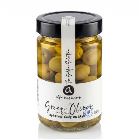 Grüne Halkidiki-Oliven Mammouth – Alfa Messinias 160 g