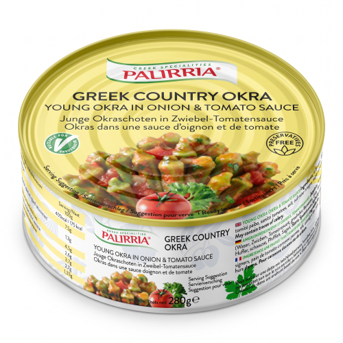 Griechische Okraschoten in Zwiebel-Tomatensauce von Paliria 280 g