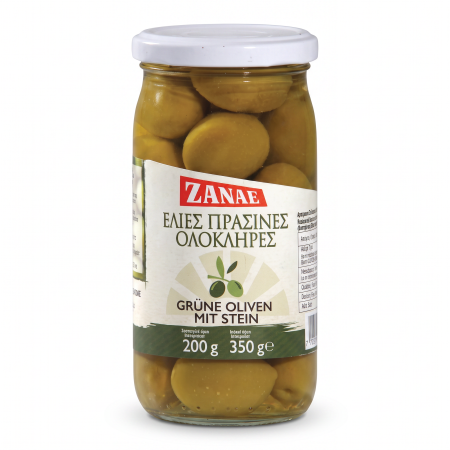 Grüne Halkidiki-Oliven mit Stein – ZANAE 200 g