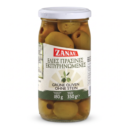 Grüne Halkidiki-Oliven entsteint – ZANAE 180 g