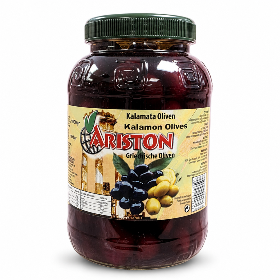 Kalamon-Oliven mit Stein – Ariston 1 kg Abtropfgewicht