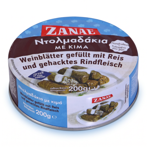 Griechische Dolmadakia - Gefüllte Weinblätter mit Reis & Hackfleisch von Zanae 200 g