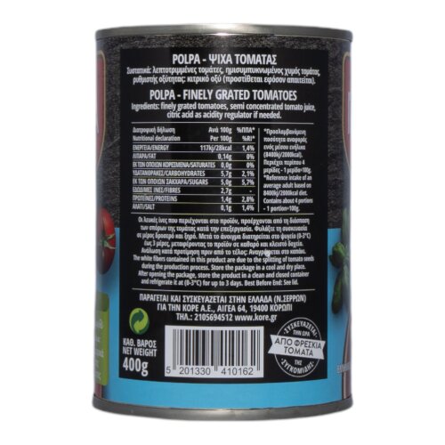 Fein gehackte Tomaten Polpa – Greka 400 g