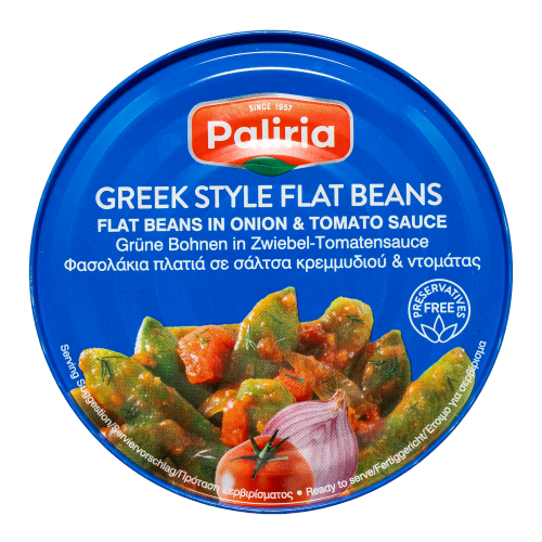 Griechische Grüne Bohnen in Zwiebel-Tomatensauce von Paliria 280 g