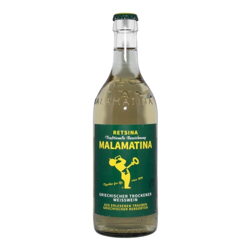Retsina Malamatina klassischer griechischer Harzwein 0,5 l