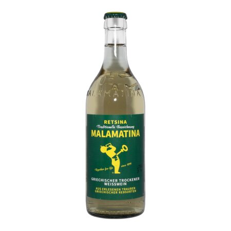 Retsina Malamatina klassischer griechischer Harzwein 0,5 l