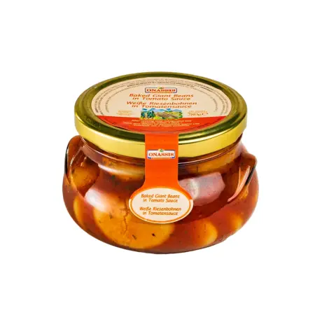Griechische Gigandes im Glas - Weiße Riesenbohnen in Tomatensauce von Onassis 280 g