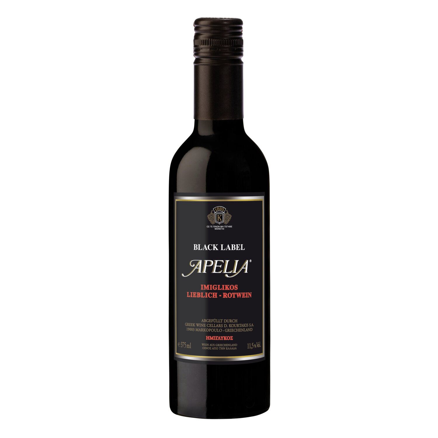 Apelia Black Label Imiglikos Rot 0,375 l Koutraki