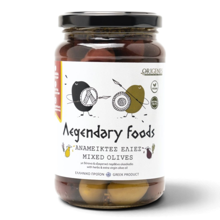 Griechischer Olivenmix Kalamata & Halkidiki – Legendary Foods 200 g
