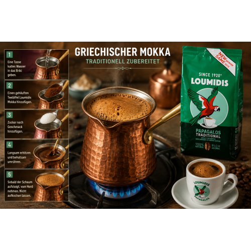 Loumidis Mokka Kaffee grün 490 g