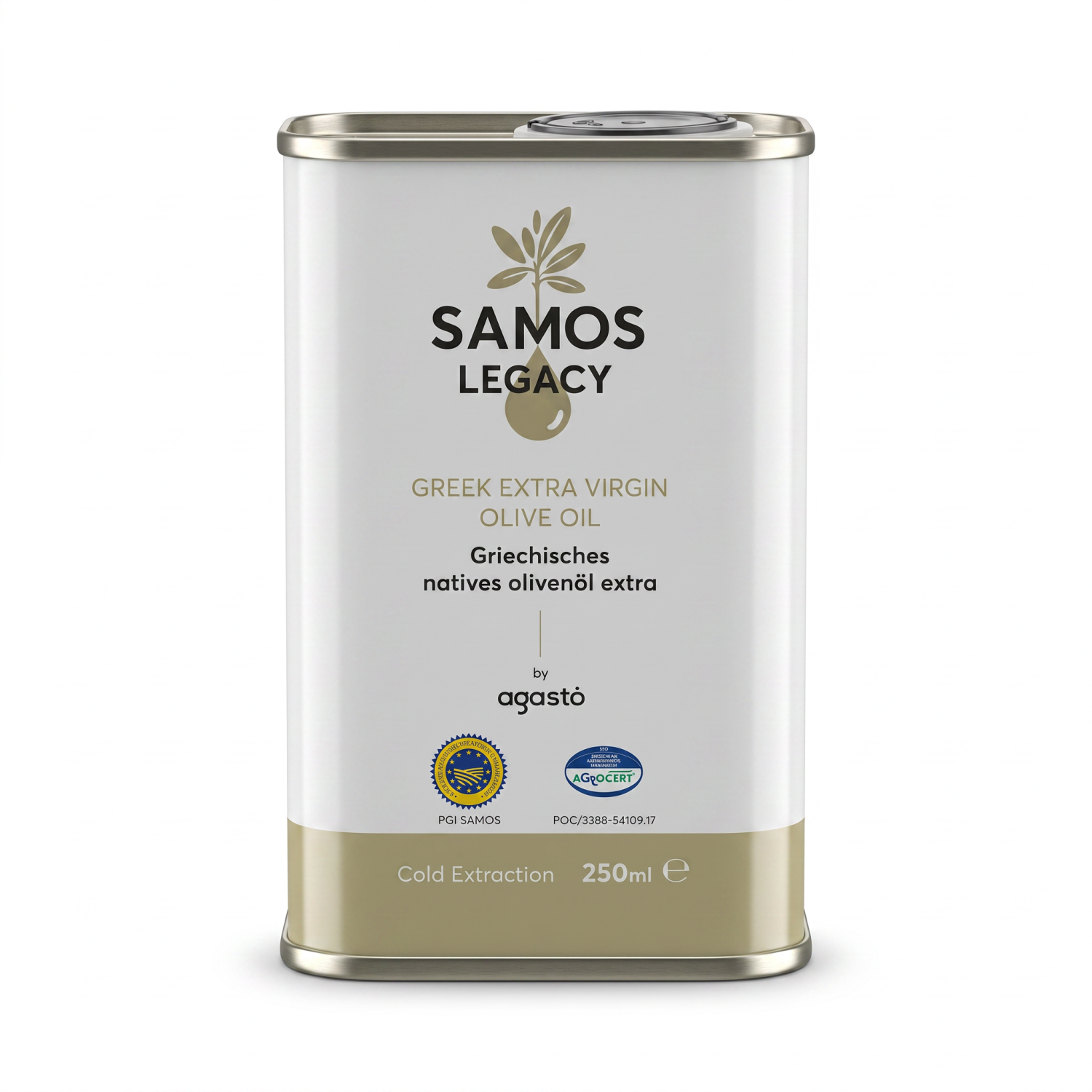 Agasto Samos Legacy Olivenöl Extra Nativ 250 ml Kaniste