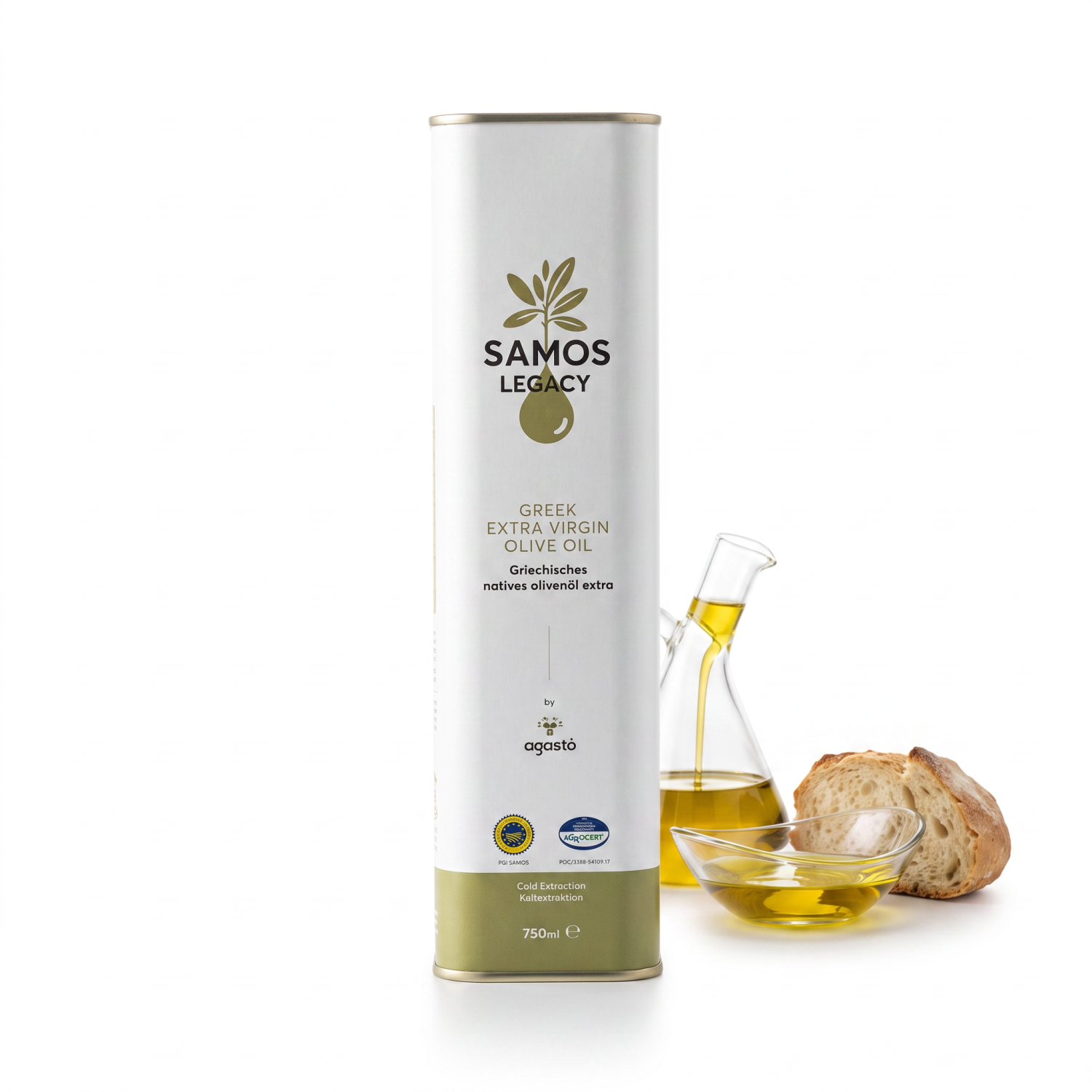 Agasto Samos Legacy Olivenöl Extra Nativ 750 ml Kaniste