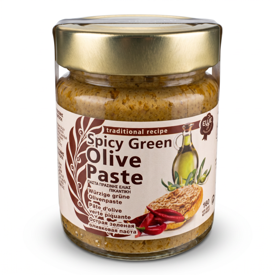 Pikante grüne Olivenpaste aus Kreta – MIRADELI 160 g
